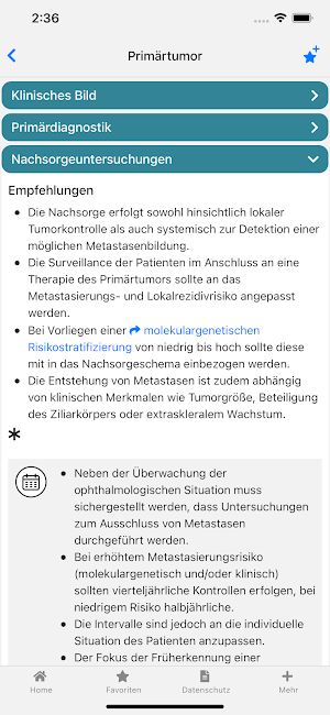Uveales Melanom onkowissen Screenshot 2