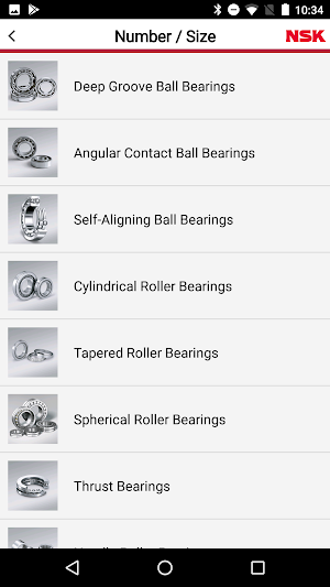 NSK Online Catalog (Bearings) Screenshot 1