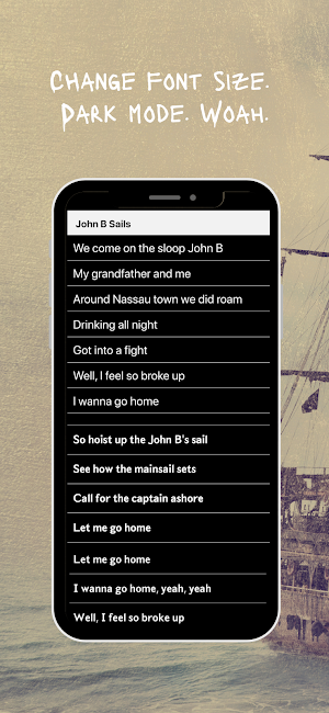 Sea Shanty Lyrics Screenshot 2