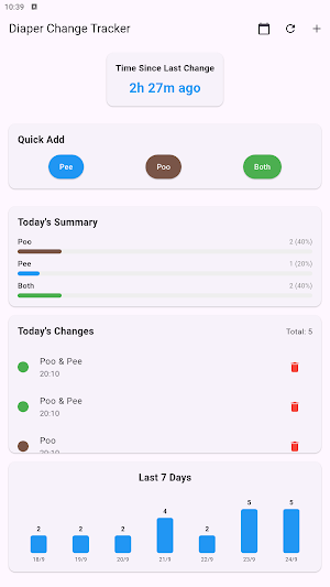 Diaper Change Tracker Screenshot 0