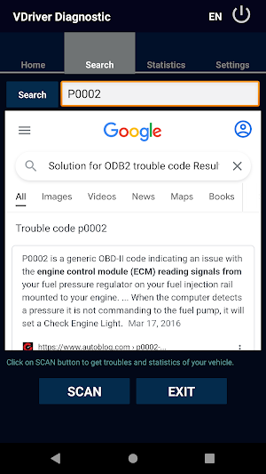 Vdriver Diagnostic Screenshot 2