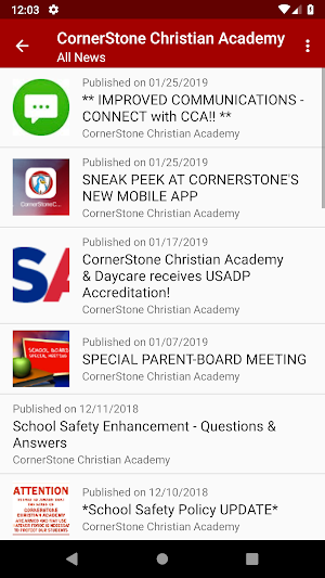 CornerStone Christian Academy Screenshot 1