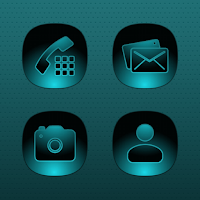Midnight Glossy Teal Icons