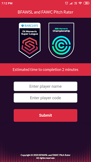 BFAWSL and FAWC Pitch Rater Screenshot 1