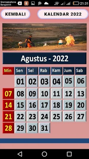 Kalender 2022 den daftar hari libur Indonesia. Screenshot 0