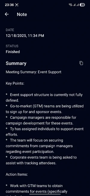 Brieforia: AI Meetings & Notes Screenshot 1