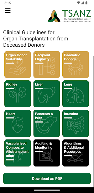 TSANZ Clinical Guidelines Screenshot 0