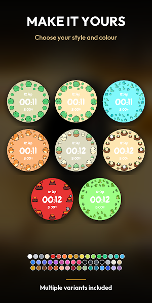 Kawaii Dino – Cute Watch Face Screenshot 1