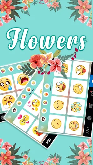 Cyan Flowers Keyboard Theme Screenshot 3