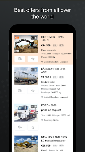 Machineryline: construction equipment for sale Screenshot 1