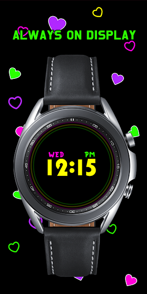 Black Colorful Heart_Watchface Screenshot 3
