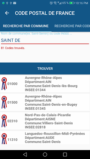 Code Postal France Screenshot 0
