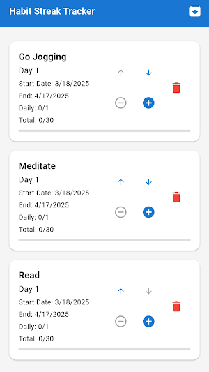 Habit Streak Tracker Screenshot 0