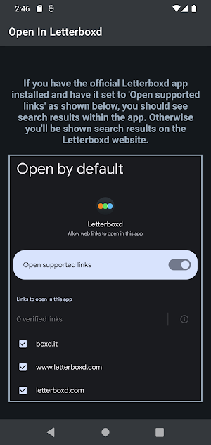 Open Shortcut for Letterboxd Screenshot 2