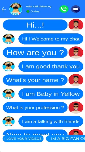 Fake Call Video Dog Screenshot 1