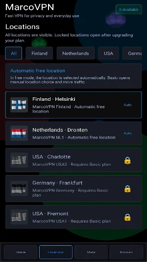 MarcoVPN Screenshot 1