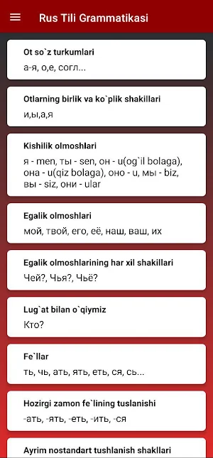 Rus Tilini O`rganamiz Screenshot 3