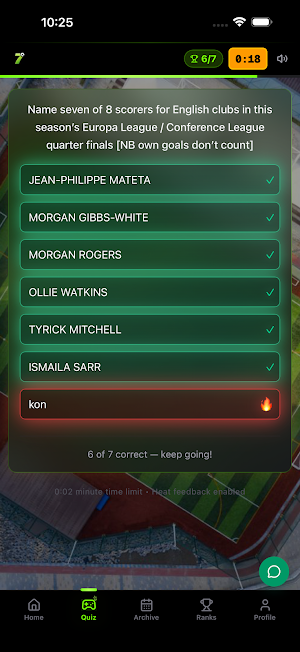 7th Heaven Football Quiz Screenshot 3