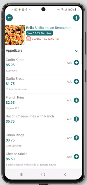 Bella Sicilia Italian Restaura Screenshot 2