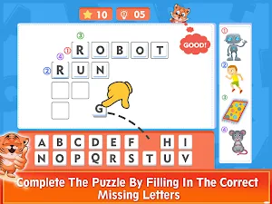 Kids Crossword Puzzles - Word Games For Kids Screenshot 2