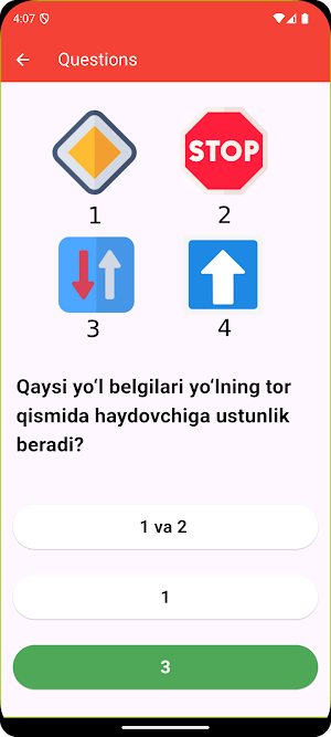 Yo'l harakati qoidalari test Screenshot 0