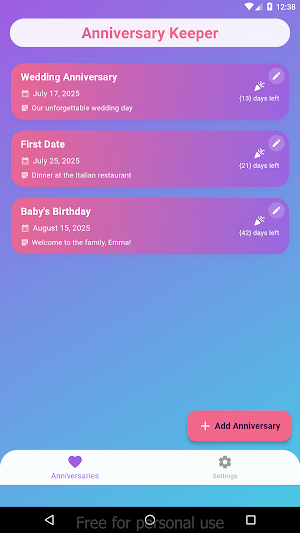 Anniversary Keeper screenshot 1