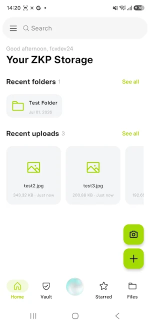 ZKP Storage Screenshot 2