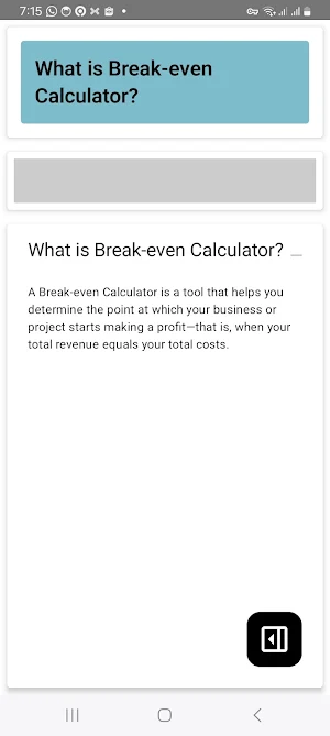 Break-even Calculator Screenshot 1