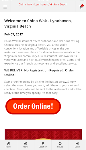 China Wok - Virginia Beach Screenshot 0
