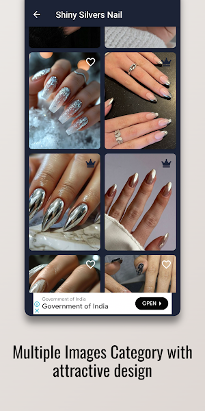 Shiny Silvers Nail Art Design Screenshot 1