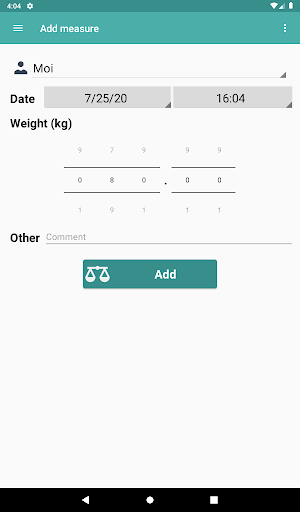 MesureImc (Weight and BMI) Screenshot 3