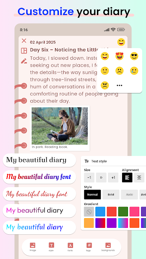 Personal diary with lock Screenshot 2