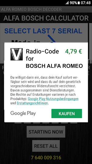 Bosch Alfa Romeo Radio Code Decoder Screenshot 3