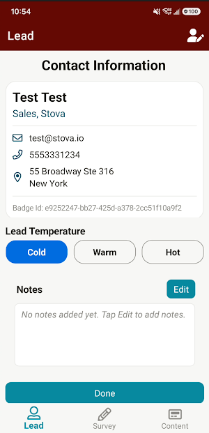 Stova Lead Capture Screenshot 2