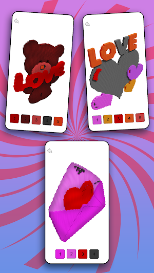 Valentines Love 3D Pixel Art Screenshot 3