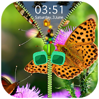 Butterfly Zipper Lock Screen