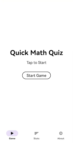 Quick Math Quiz Screenshot 1