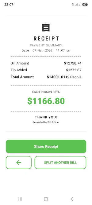 Bill Splitter: Tip & Receipt Screenshot 1