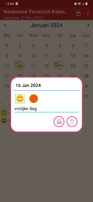 Nederland Emoticon Kalender Screenshot 1