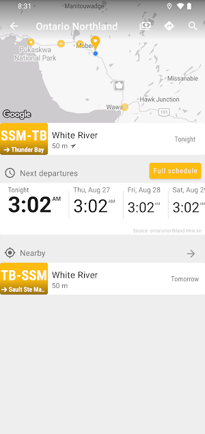 Ontario Northland Bus - MonTr… Screenshot 1