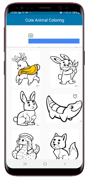 Cute Animal Coloring Book Screenshot 1