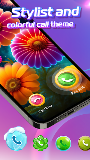 Call Screen with Color Themes Screenshot 0