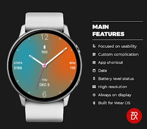 Pretty Blue Orange Watch Face Screenshot 1