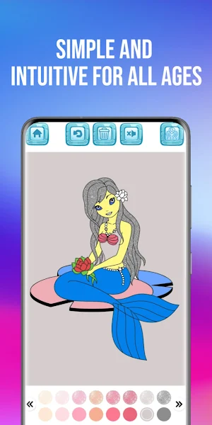 Happy Mermaid Coloring Book Screenshot 1