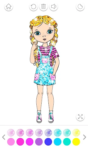 Girls Coloring Book for Kids Glitter Screenshot 2