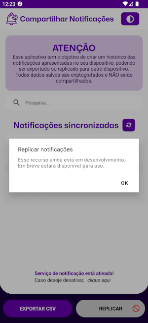 Compartilhar notificações Screenshot 2