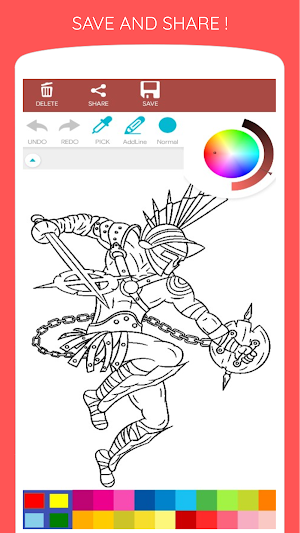 Brave Warrior Coloring Book Screenshot 1