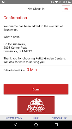 Net Check In - Petitti Garden Centers Screenshot 2