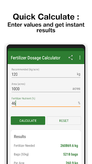 Fertilizer Dosage Calculator Screenshot 1
