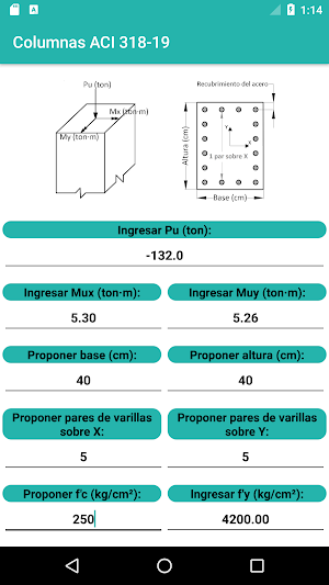 Diseño de columnas ACI 318 - 19 LITE Screenshot 1